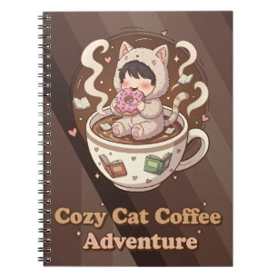 Cozy Cat Coffee Adventure Art Notebook