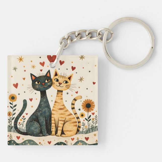 Cozy Cats Key Ring (Back)