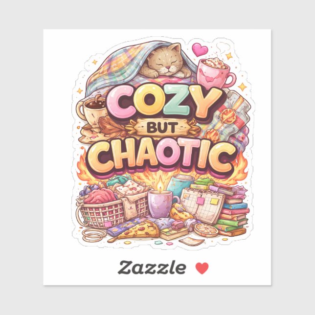 Cozy Chaotic Aesthetic Custom-Cut Vinyl Sticker (Sheet)