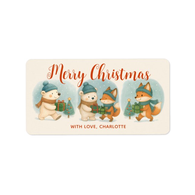 Cozy Christmas Animals - Adorable Holiday Sticker (Front)
