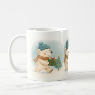 Cozy Christmas Animals Watercolor Style Coffee Mug
