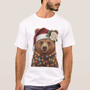 Cozy Christmas Bear Warm Lights & Winter Magic T-Shirt