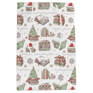 Cozy Christmas Book Lover  Medium Gift Bag