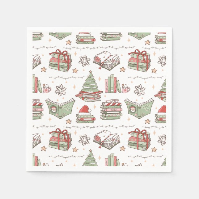 Cozy Christmas Book Lover  Napkin (Front)