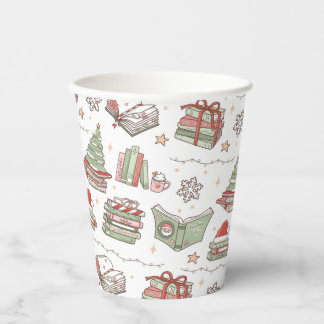 Cozy Christmas Book Lover  Paper Cups