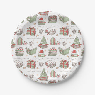 Cozy Christmas Book Lover  Paper Plate