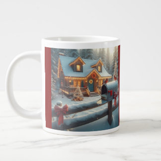 Cozy Christmas Cabin Winter Wonderland Large Coffee Mug