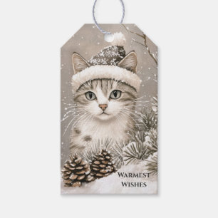 Cozy Christmas Cat Gift Tags