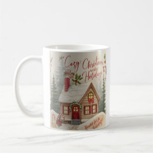 Cozy Christmas Cottage Mug – Watercolor Holiday Co