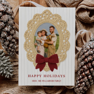 Cozy Christmas Crochet Frame Holiday Photo Card