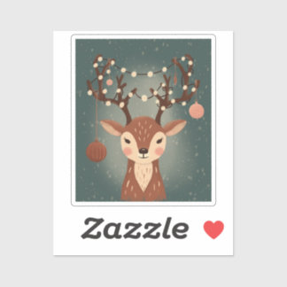 Cozy Christmas Deer with Ornaments and Lights