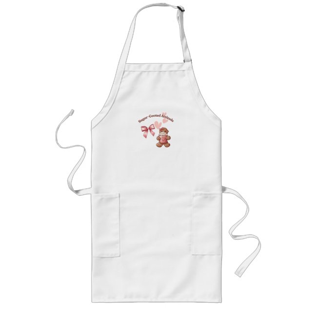 Cozy Christmas Gingerbread Coquette Sweet Long Apron (Front)