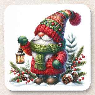 Cozy Christmas Gnome Art – Festive Holiday Coaster