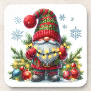 Cozy Christmas Gnome Art – Festive Holiday Coaster