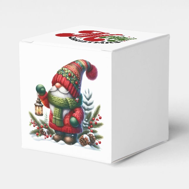 Cozy Christmas Gnome Art – Festive Holiday Favour Box (Front Side)