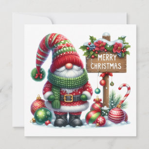 Cozy Christmas Gnome Art – Festive Holiday Invitation