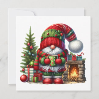 Cozy Christmas Gnome Art – Festive Holiday Invitation