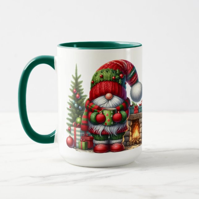 Cozy Christmas Gnome Art – Festive Holiday Mug (Left)