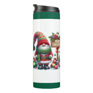 Cozy Christmas Gnome Art – Festive Holiday Thermal Tumbler