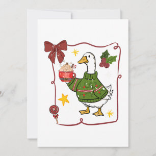 Cozy Christmas Goose Holiday Design Invitation