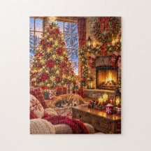 Cozy Christmas Living Room 252 Piece Jigsaw Puzzle