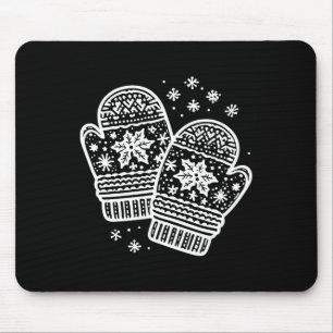 Cozy Christmas Snowflake Mittens Xmas Gloves Mouse Pad