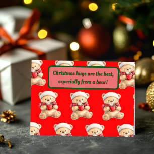 Cozy Christmas Teddy Bear Holiday Card