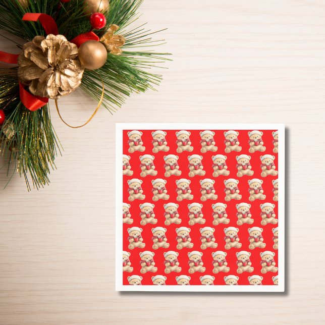 Cozy Christmas Teddy Bear Napkin (Creator Uploaded)