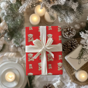 Cozy Christmas Teddy Bear Wrapping Paper