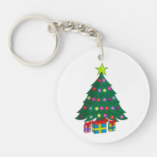 Cozy Christmas Tree Key Ring
