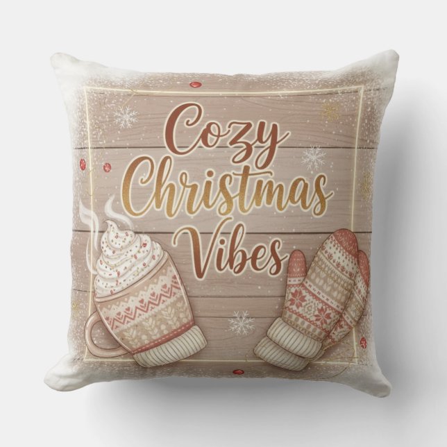 Cozy Christmas Vibes Decorative Pillow (Front)