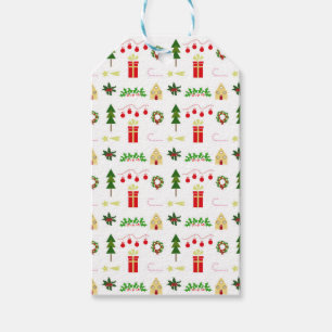 Cozy Christmas Village Pattern Gift Tags