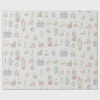 Cozy Christmas Winter Homes Wrapping Paper