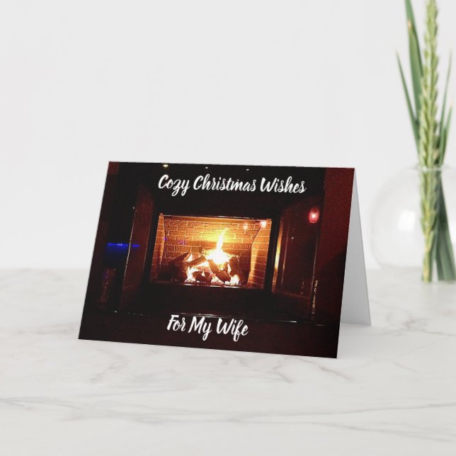 COZY CHRISTMAS WISHES FOR MY **WIFE** HOLIDAY CARD (Front)
