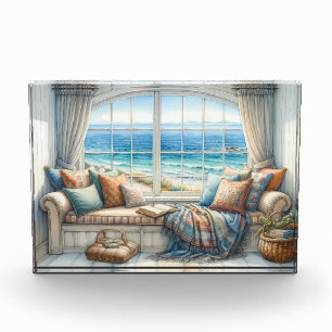 Cozy Coastal Window Seat Cottagecore Photo Block