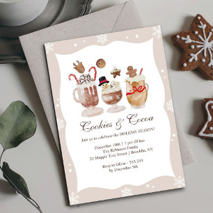 Cozy Cocoa and Cookies Christmas Holiday Party Invitation