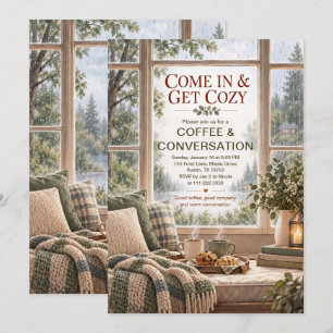 Cozy Coffee and Conversation Gathering Invitation