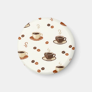 Cozy Coffee Cups Seamless Pattern Magnet