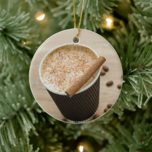 Cozy Coffee Sweet Cappuccino Latte Drink Beverage Ceramic Ornament