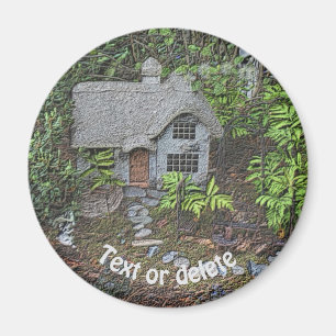Cozy Cottage Garden Nature Art Personalized Magnet