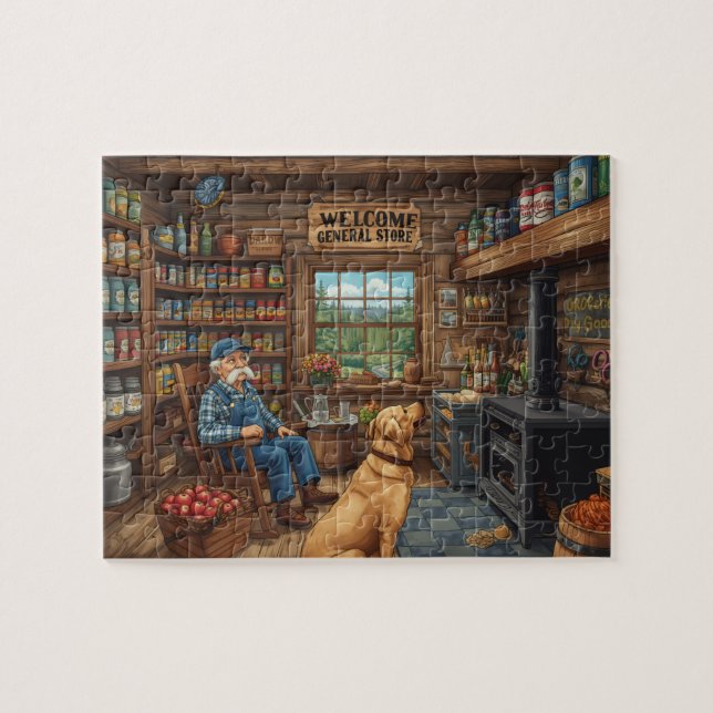 Cozy Country General Store Scene Jigsaw Puzzle (Horizontal)