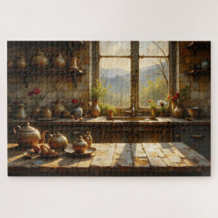 Cozy Country Kitchen at dawn Jigsaw Puzzle