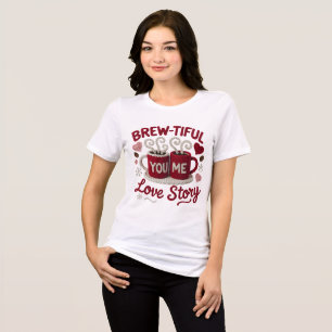 Cozy Couple Coffee Mug Knit Art – Cute Love Design Tri-Blend Shirt