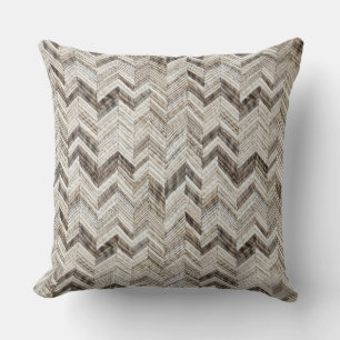 Cozy cream taupe chevron cushion