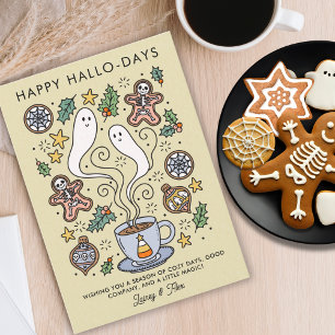 Cozy Cute Halloween Christmas Spooky Holiday Card