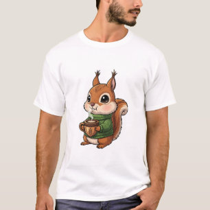 Cozy Cute Squirrel Wearing Green Knitted Sweater