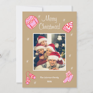 Cozy Cute Sweater Weather Doodle Holiday Card