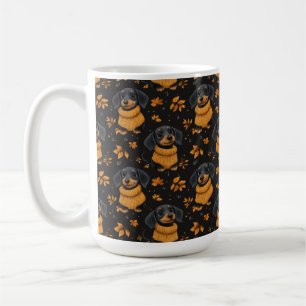 Cozy Dachshund Autumn Pattern - Dog Lovers Design Coffee Mug