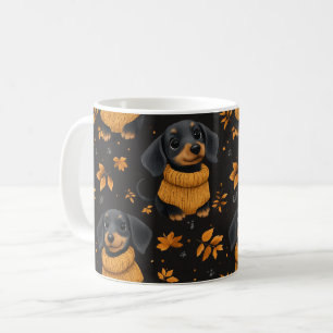 Cozy Dachshund Autumn Pattern - Dog Lovers Design Coffee Mug