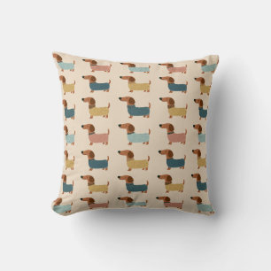 Cozy Dachshund Sweater Pattern Cushion